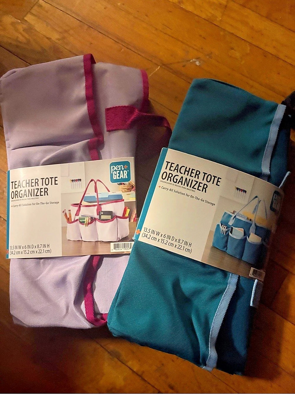 Pen+Gear Teacher Tote Organizer Set Blue & Pink bundle